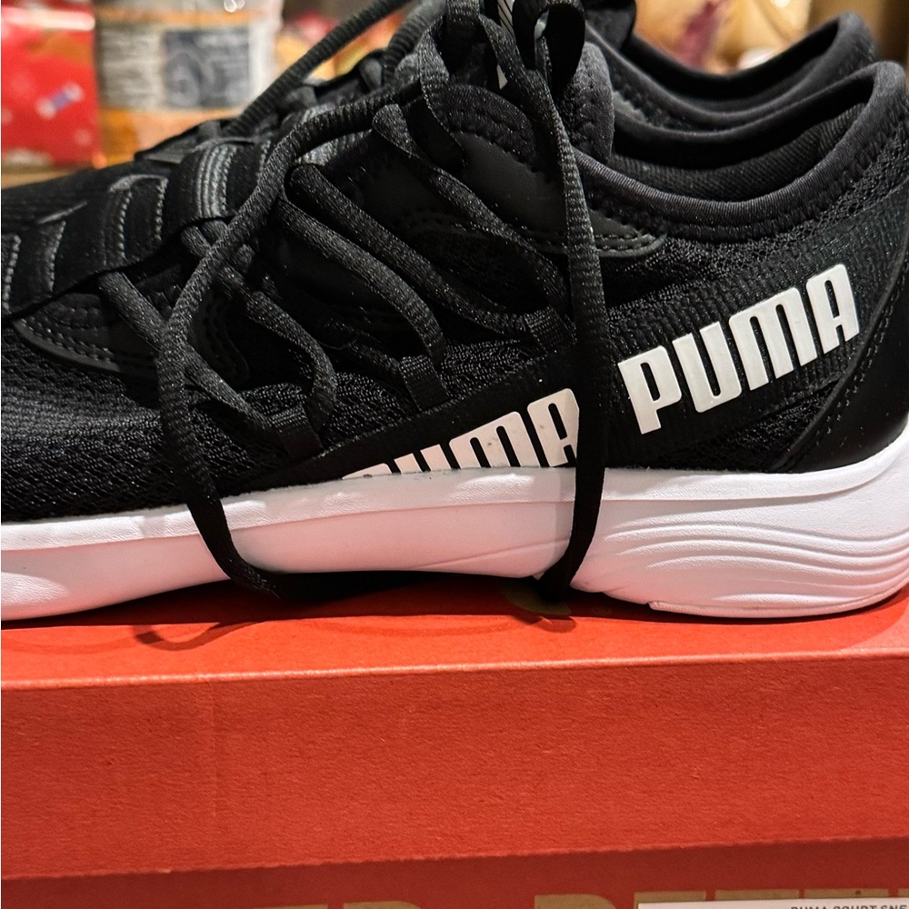 New Puma Black and White Athletic Shoes